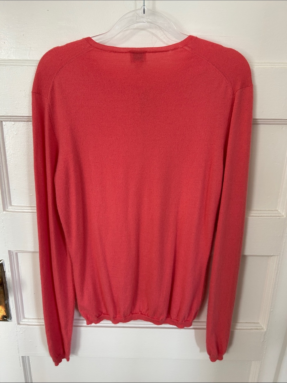 Vintage TSE Coral Cashmere Button-Front Crewneck Cardigan, Women's Medium - Picture 3 of 8